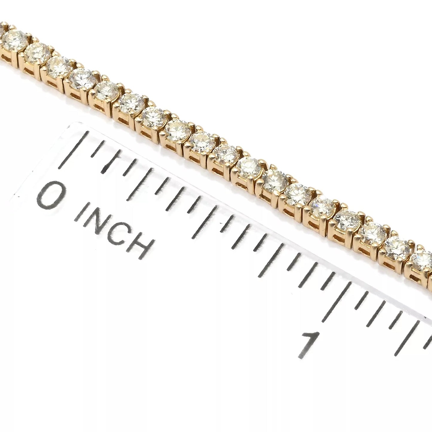 14K Gold Polished 3.01ctw Diamond Tennis Bracelet, 8.7 grams