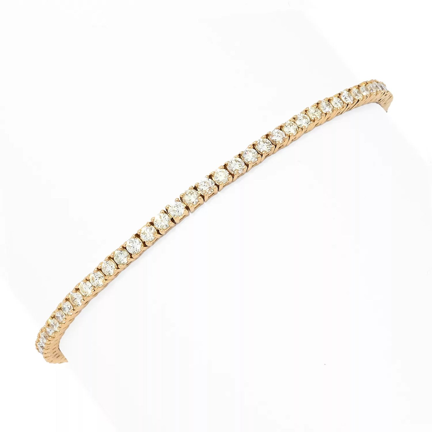 14K Gold Polished 3.01ctw Diamond Tennis Bracelet, 8.7 grams