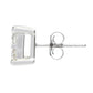 14K White Gold Princess Cut Diamond Stud Earrings, 2.00ctw, 2.4 grams