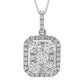 14K White Gold 0.90ctw Diamond Pendant and Chain, 2.3 grams