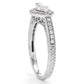 14K White Gold 0.63ctw Marquise & Round Diamond Ring