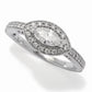 14K White Gold 0.63ctw Marquise & Round Diamond Ring