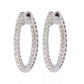 14K White Gold 0.50ctw Diamond Inside-Out Hoop Earrings, 3.0 grams