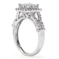 14K White Gold 1.50ctw Princess & Round Diamond Ring