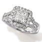 14K White Gold 1.50ctw Princess & Round Diamond Ring