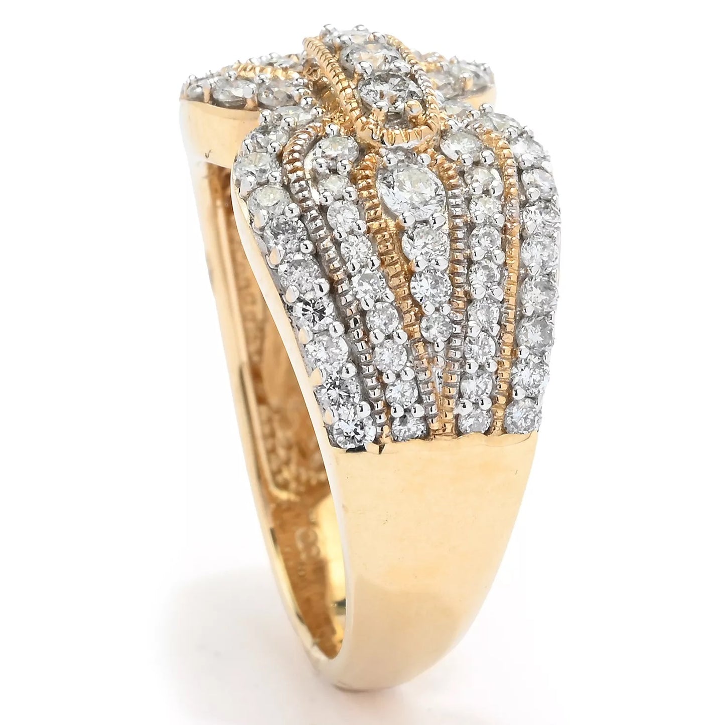 14K Gold Polished 1.00ctw Diamond Ring, 6.6 grams