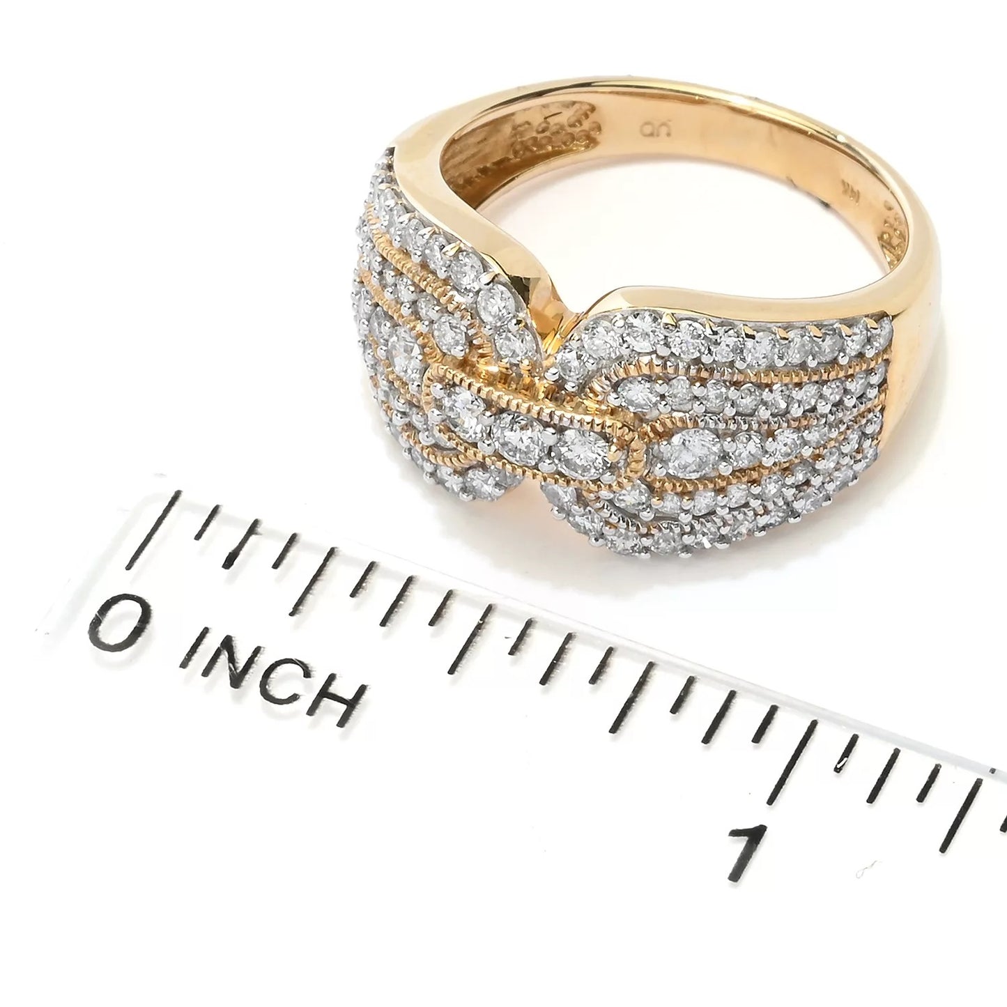 14K Gold Polished 1.00ctw Diamond Ring, 6.6 grams