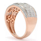 14K Rose Gold 1.00ctw Princess & Round Diamond Ring, Size 7