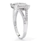 14K White Gold 0.44ctw Baguette & Round Diamond Ring, Size 7