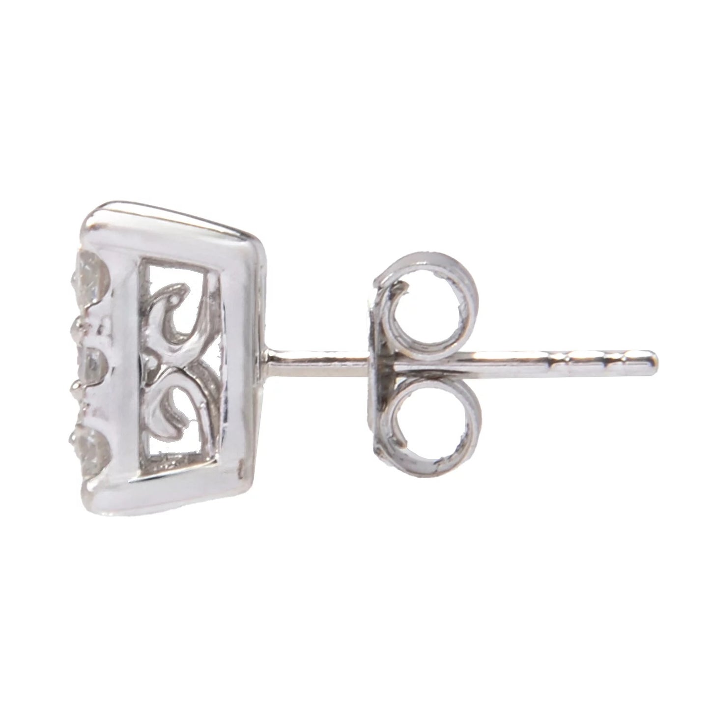 14K White Gold 1.00ctw Diamond Stud Earrings, 2.9 grams