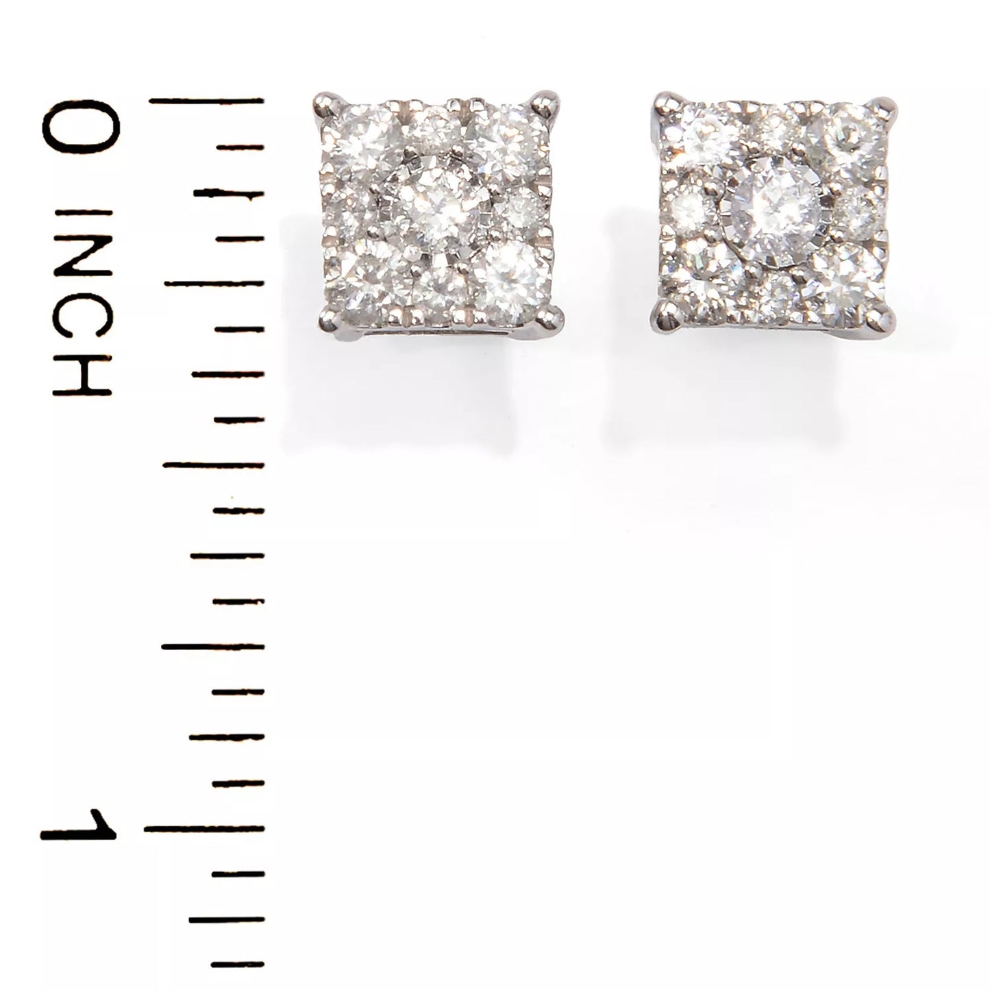 14K White Gold 1.00ctw Diamond Stud Earrings, 2.9 grams