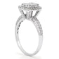 14K White Gold 1.25ctw Round Pave Diamond Ring - Size 7