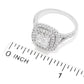 14K White Gold 1.35ctw Princess & Round Diamond Ring, Size 7