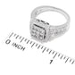 14K White Gold 1.52ctw Princess & Round Diamond Ring - Size 7