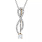 14K Two-tone Gold 0.50ctw Diamond Interchangeable Pendant with Chain