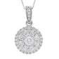 14K White Gold 0.76ctw Diamond Pendant with Chain, 4.7 grams