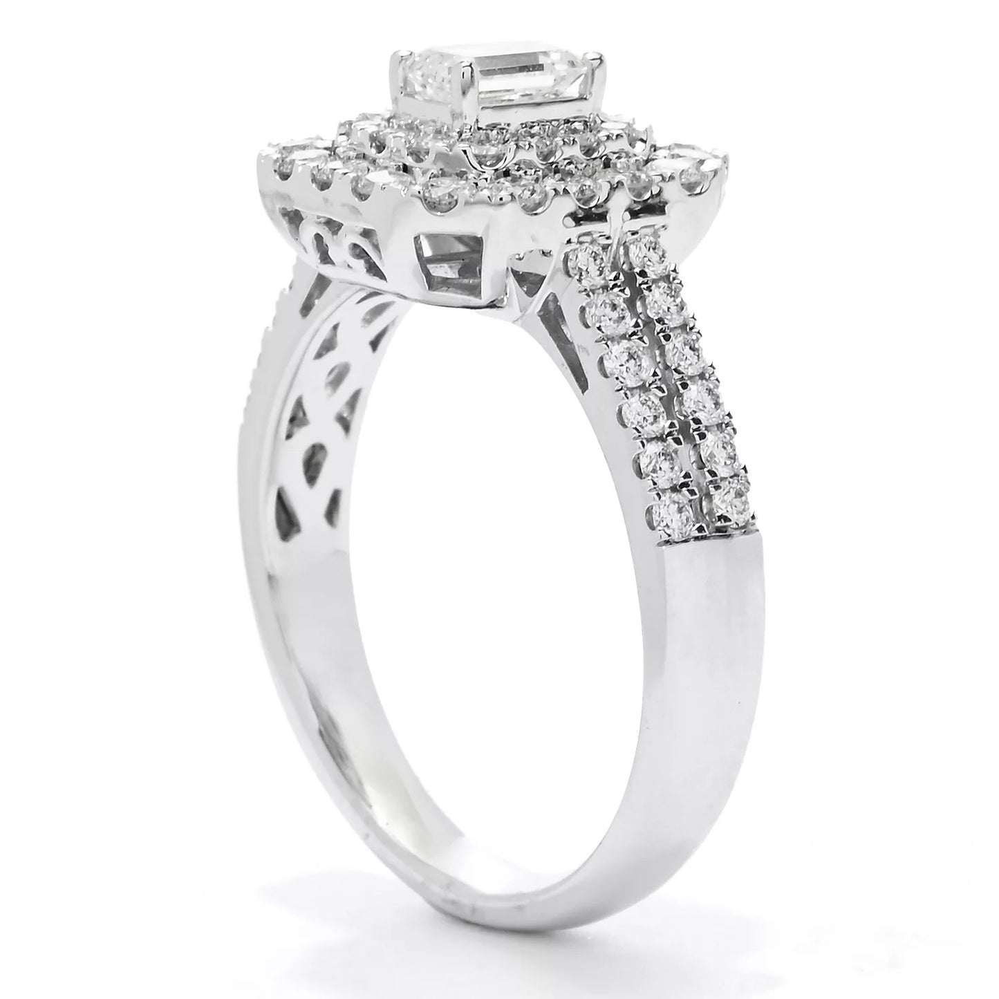 10K White Gold 1.00ctw Diamond Ring, 4.3 grams - Size 7