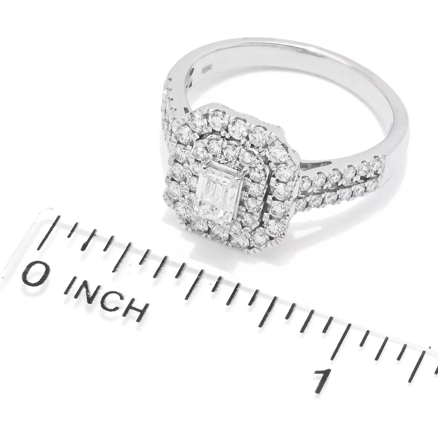 10K White Gold 1.00ctw Diamond Ring, 4.3 grams - Size 7