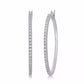 Elegant Rhodium-Plated Sterling Silver Hoop Earrings with 1/4 Carat Round Diamonds – Women's Jewelry