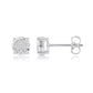 Sterling Silver Cluster Stud Earrings with 1/10 Cttw Prong-Set Diamonds – Ideal for Women