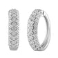 Sterling Silver 1/2 Carat Round Diamond Prong-Set Hoop Earrings with Miracle Finish