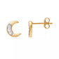 Charming 0.10 ct Diamond Crescent Moon Stud Earrings – Gold-Plated Sterling Silver