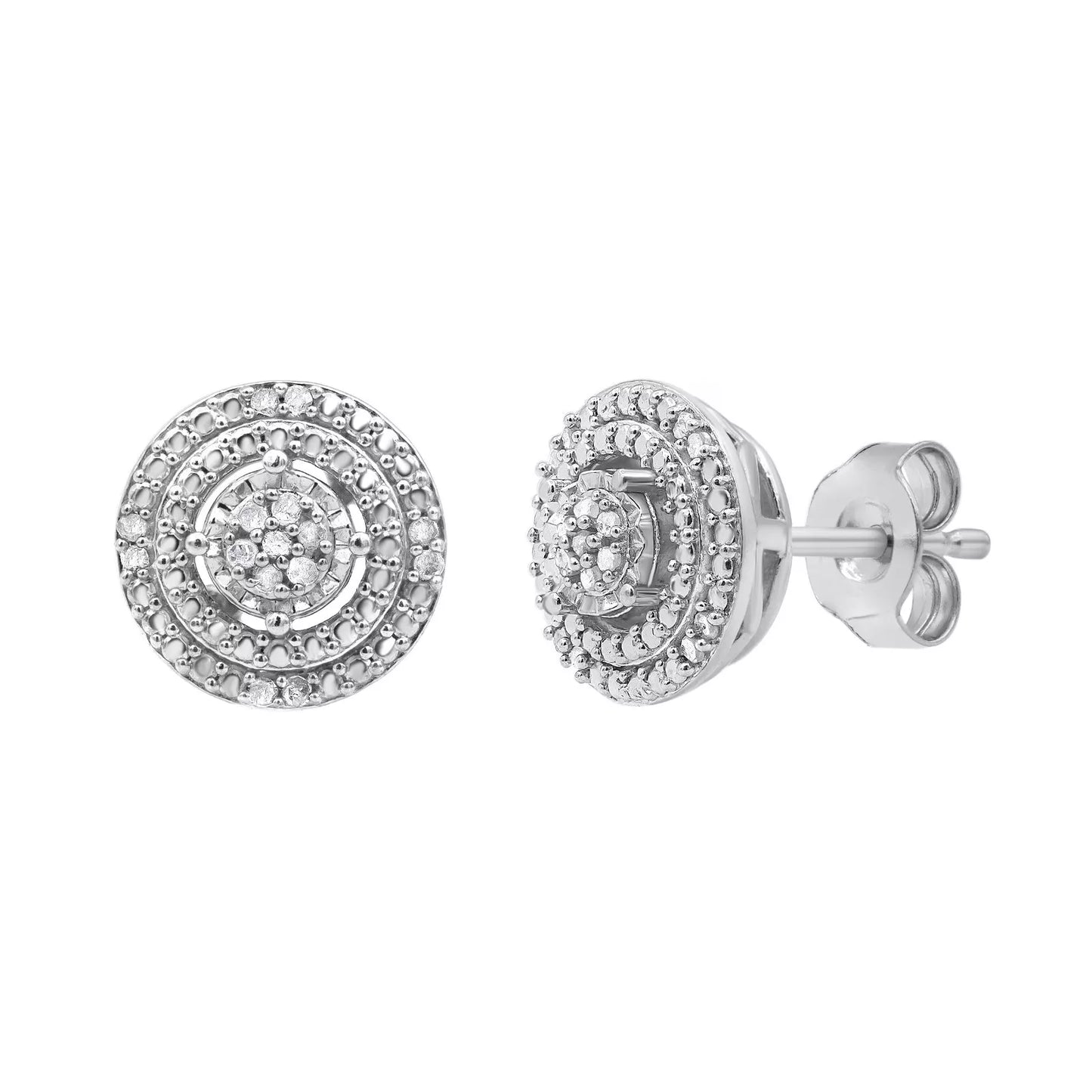 Elegant 0.10 Cttw Diamond Composite Stud Earrings in Sterling Silver