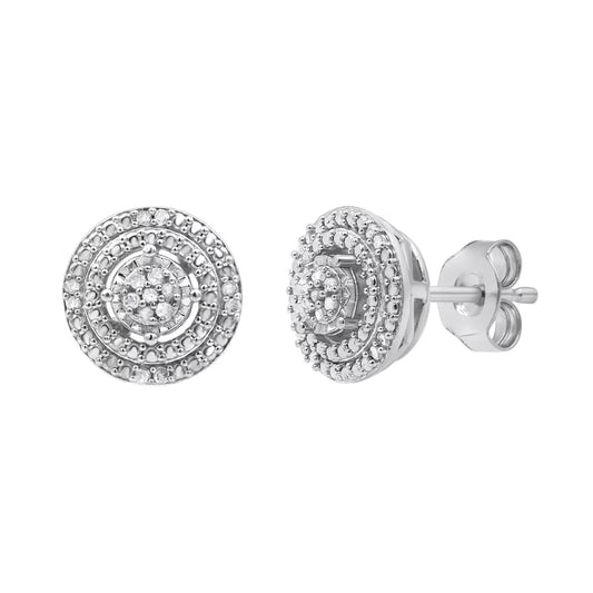 Elegant 0.10 Cttw Diamond Composite Stud Earrings in Sterling Silver