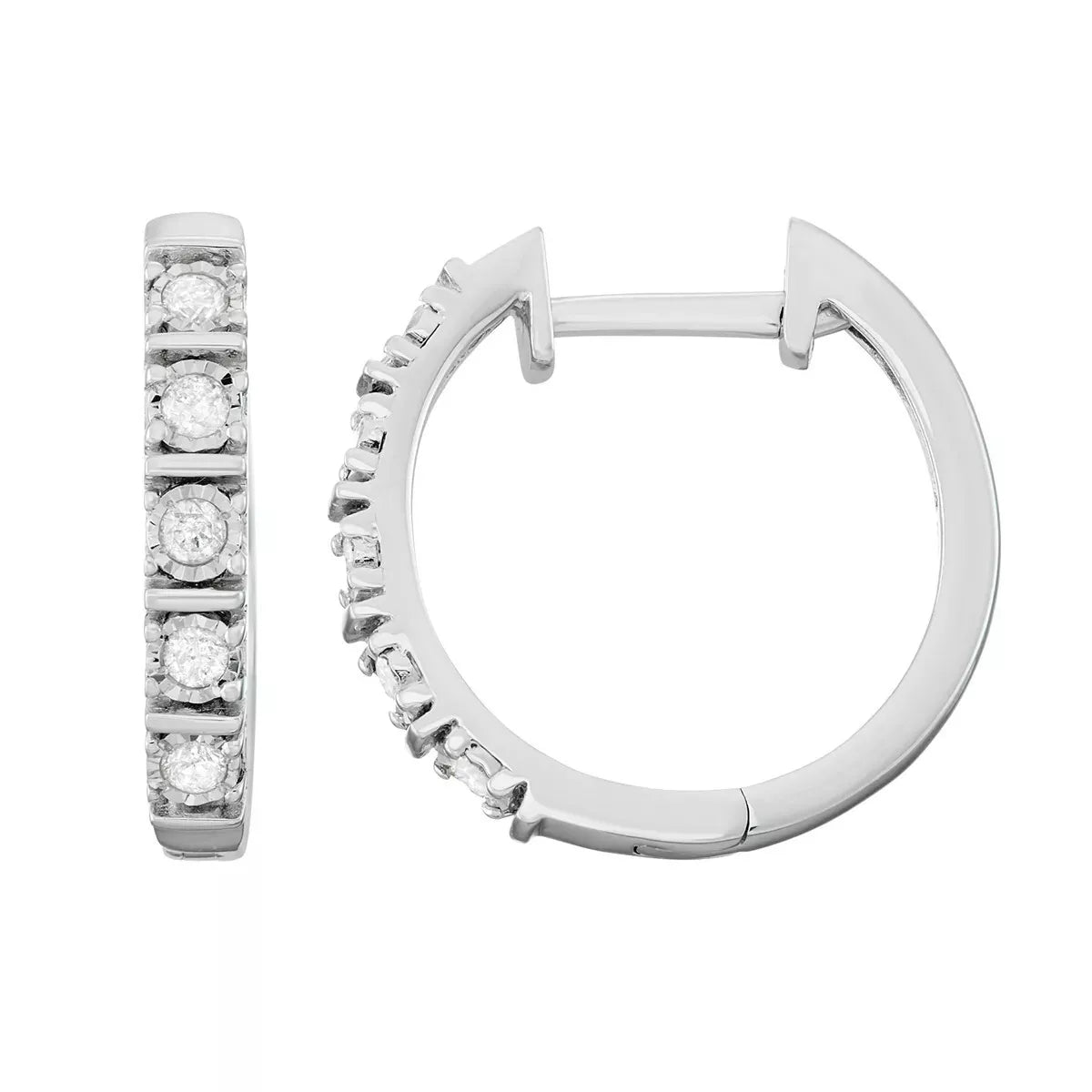 Elegant 0.25 Cttw Diamond Hoop Earrings in 925 Sterling Silver – A Gift for Her