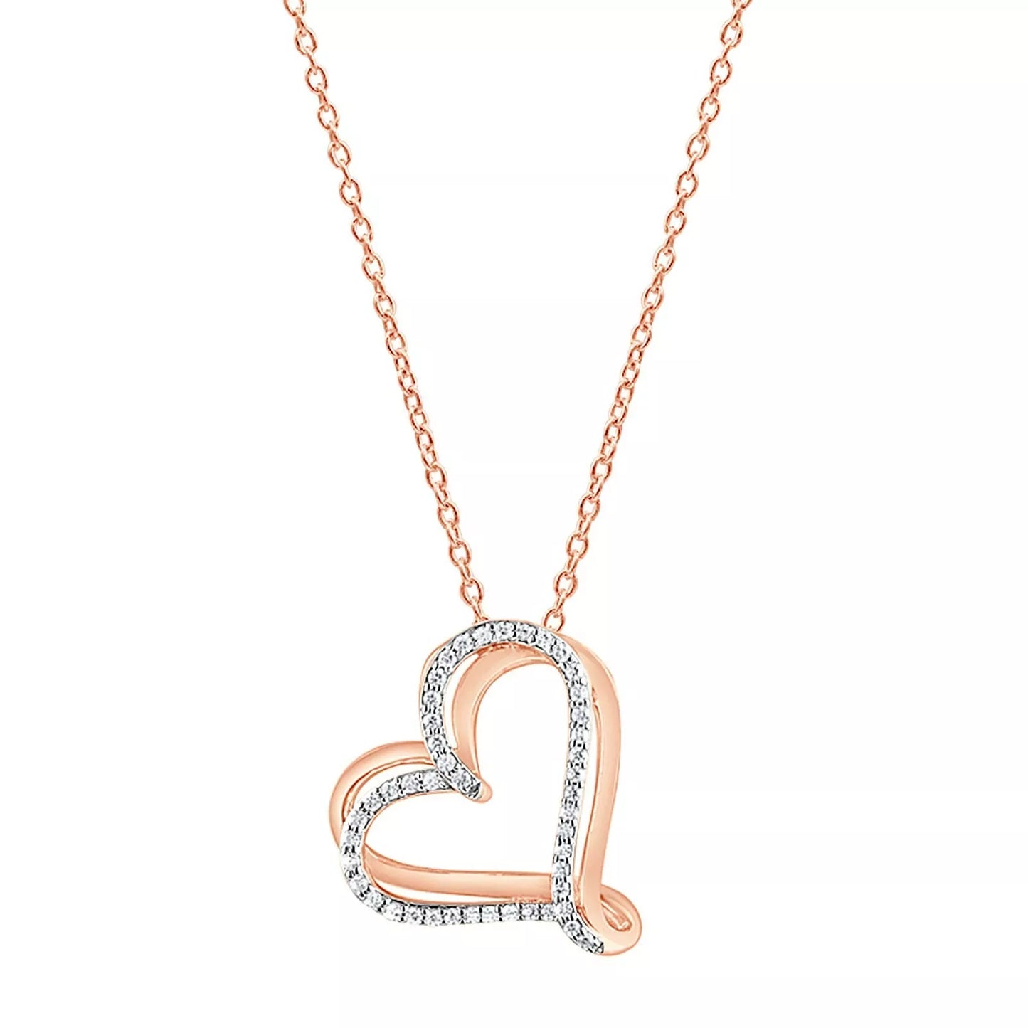 1/4 CT Prong-Set Diamond Heart Shape Necklace – A Beautiful Valentine’s Gift for Women