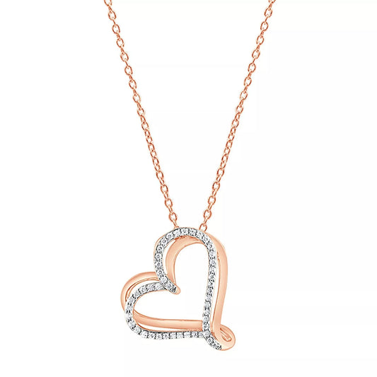 1/4 CT Prong-Set Diamond Heart Shape Necklace – A Beautiful Valentine’s Gift for Women