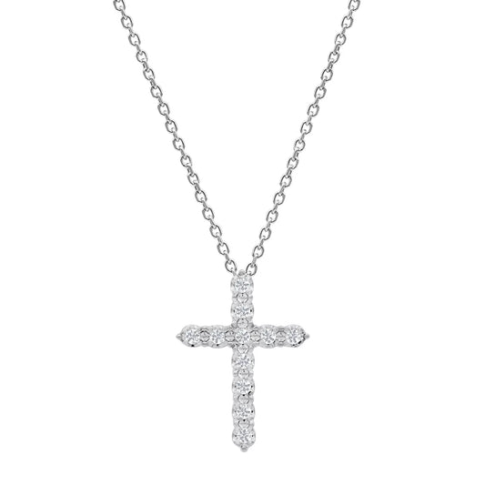 Graceful 0.25 CT Round Diamond Cross Pendant – Ideal for Women and Girls