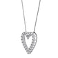 Elegant 0.33 cttw White Gold Over Silver Open Heart Necklace – Ideal Valentine’s Gift for Women