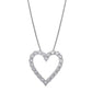 Elegant 0.33 cttw White Gold Over Silver Open Heart Necklace – Ideal Valentine’s Gift for Women