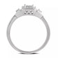 925 Silver Engagement Ring with 1/4 Ct Princess and Round Diamond Cluster – Ideal for Women