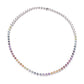 925 Sterling Silver White Zircon Gemstone Tennis Necklace