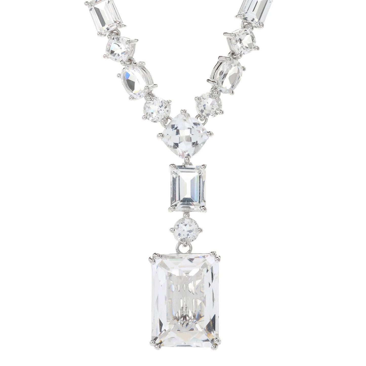 925 Sterling Silver Blue Quartz, White Topaz Necklace