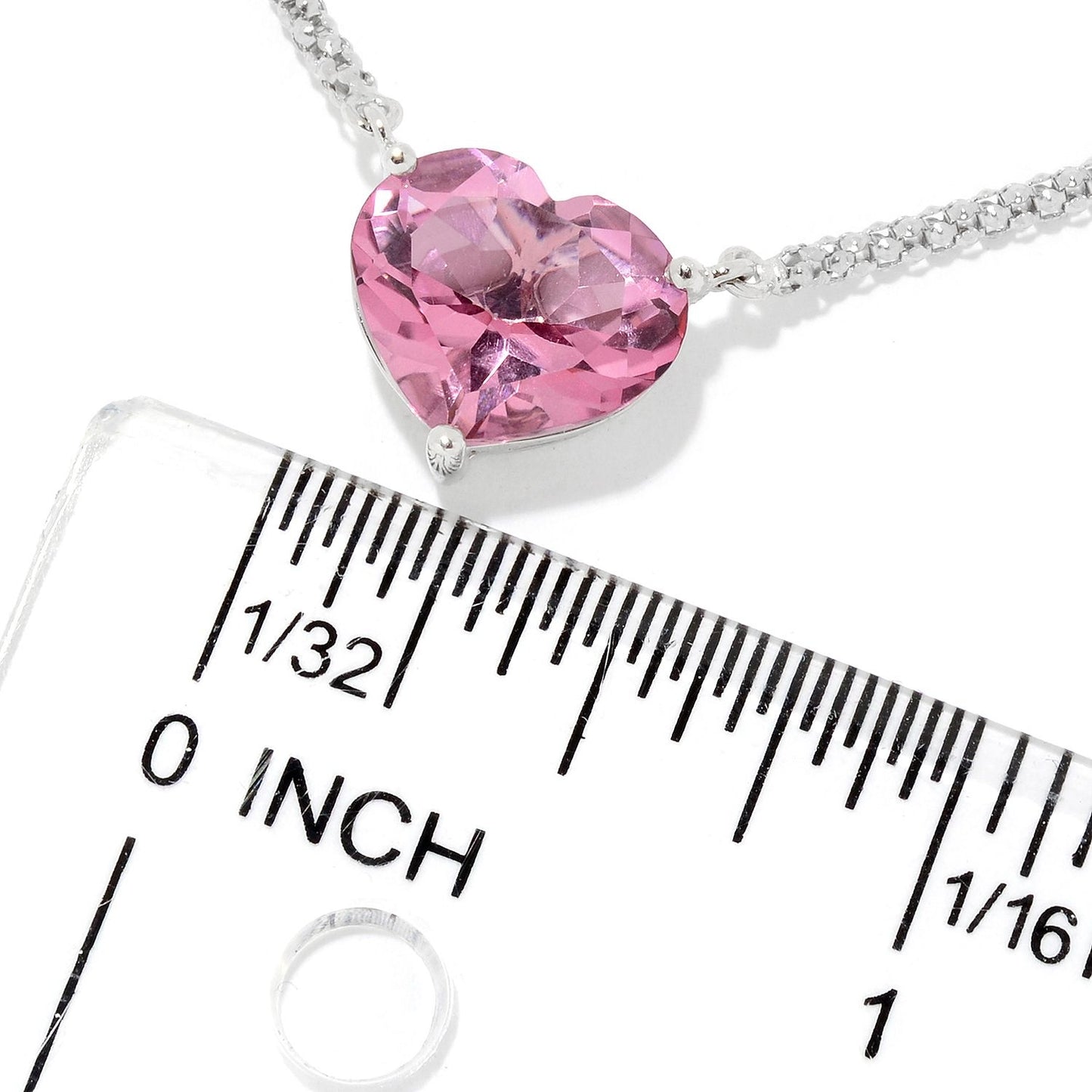 925 Sterling Silver Pink Amethyst, White Topaz Gemstone Necklace