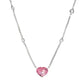 925 Sterling Silver Pink Amethyst, White Topaz Gemstone Necklace