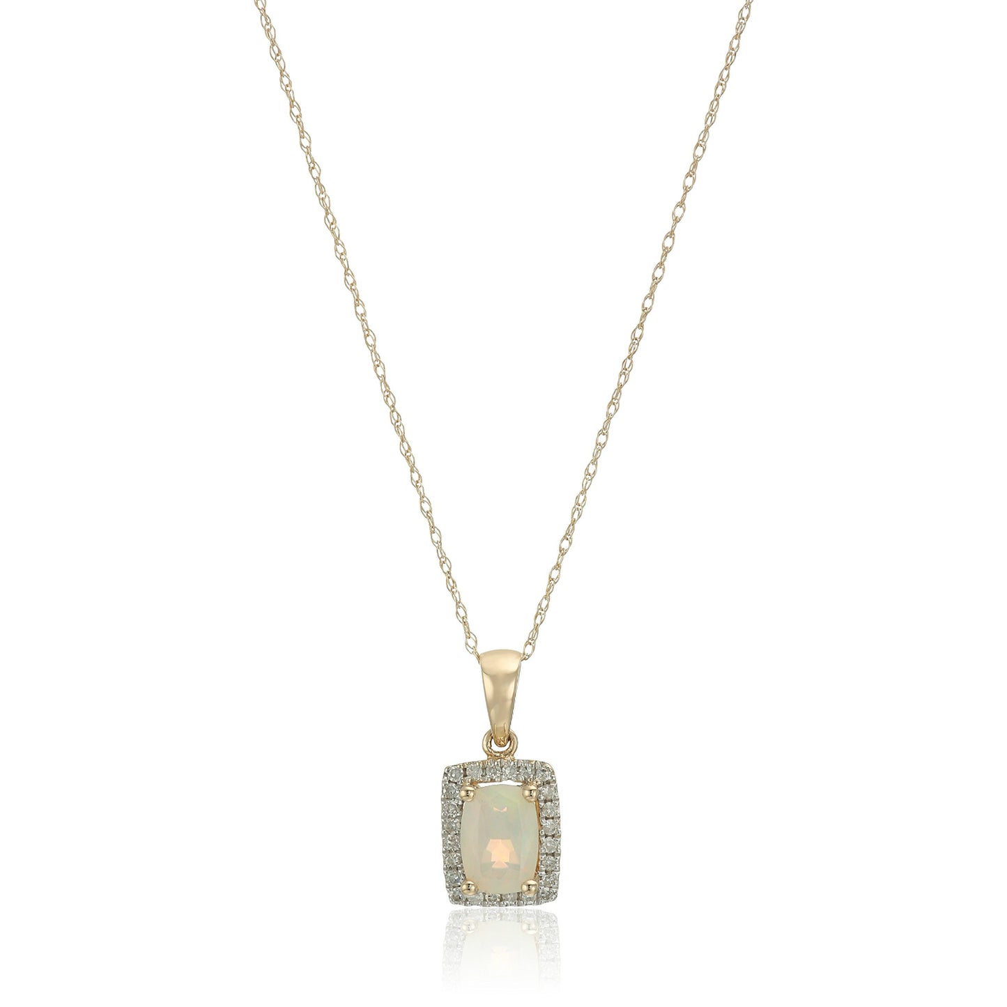 10k Multi Gemstone Option & Diamond Diana Pendant Necklace, 18"