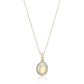 10k Gold Multi Gemstone Option and Diamond Princess Diana Oval Halo Pendant Necklace (1/10cttw, H-I Color, I1-I2 Clarity), 18"