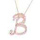 18k Rose Gold over Sterling Silver Round Morganite Gemstone A To Z Pendant Necklace