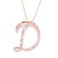 18k Rose Gold over Sterling Silver Round Morganite Gemstone A To Z Pendant Necklace