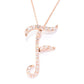 18k Rose Gold over Sterling Silver Round Morganite Gemstone A To Z Pendant Necklace