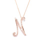 18k Rose Gold over Sterling Silver Round Morganite Gemstone A To Z Pendant Necklace