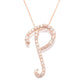 18k Rose Gold over Sterling Silver Round Morganite Gemstone A To Z Pendant Necklace