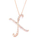 18k Rose Gold over Sterling Silver Round Morganite Gemstone A To Z Pendant Necklace