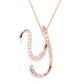 18k Rose Gold over Sterling Silver Round Morganite Gemstone A To Z Pendant Necklace