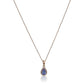 10k Gold Multi Gemstone Option and Created White Sapphire Pear Halo Pendant Necklace