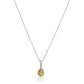 10k Gold Multi Gemstone Option and Created White Sapphire Pear Halo Pendant Necklace